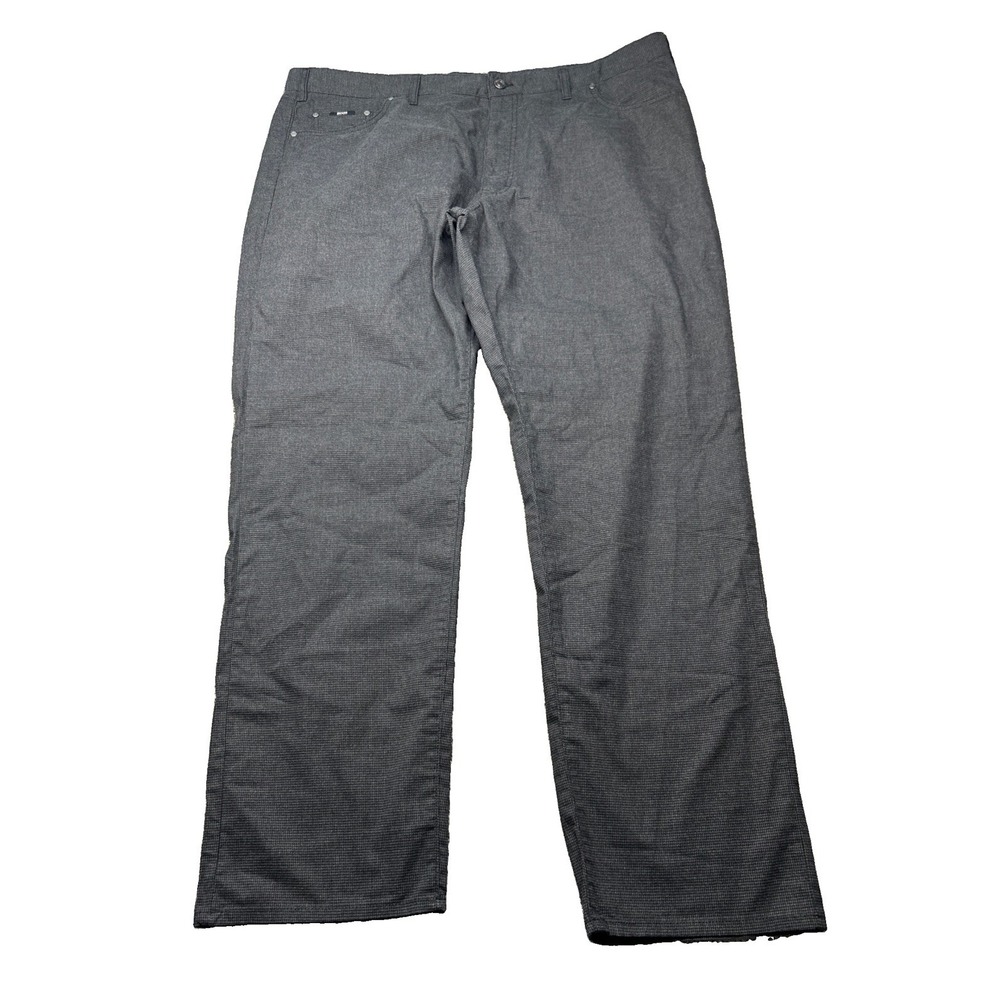 Hugo Boss B3 Jean Pants 46x34 Mens Gray Black Plaid Cotton Blend Dress Trousers